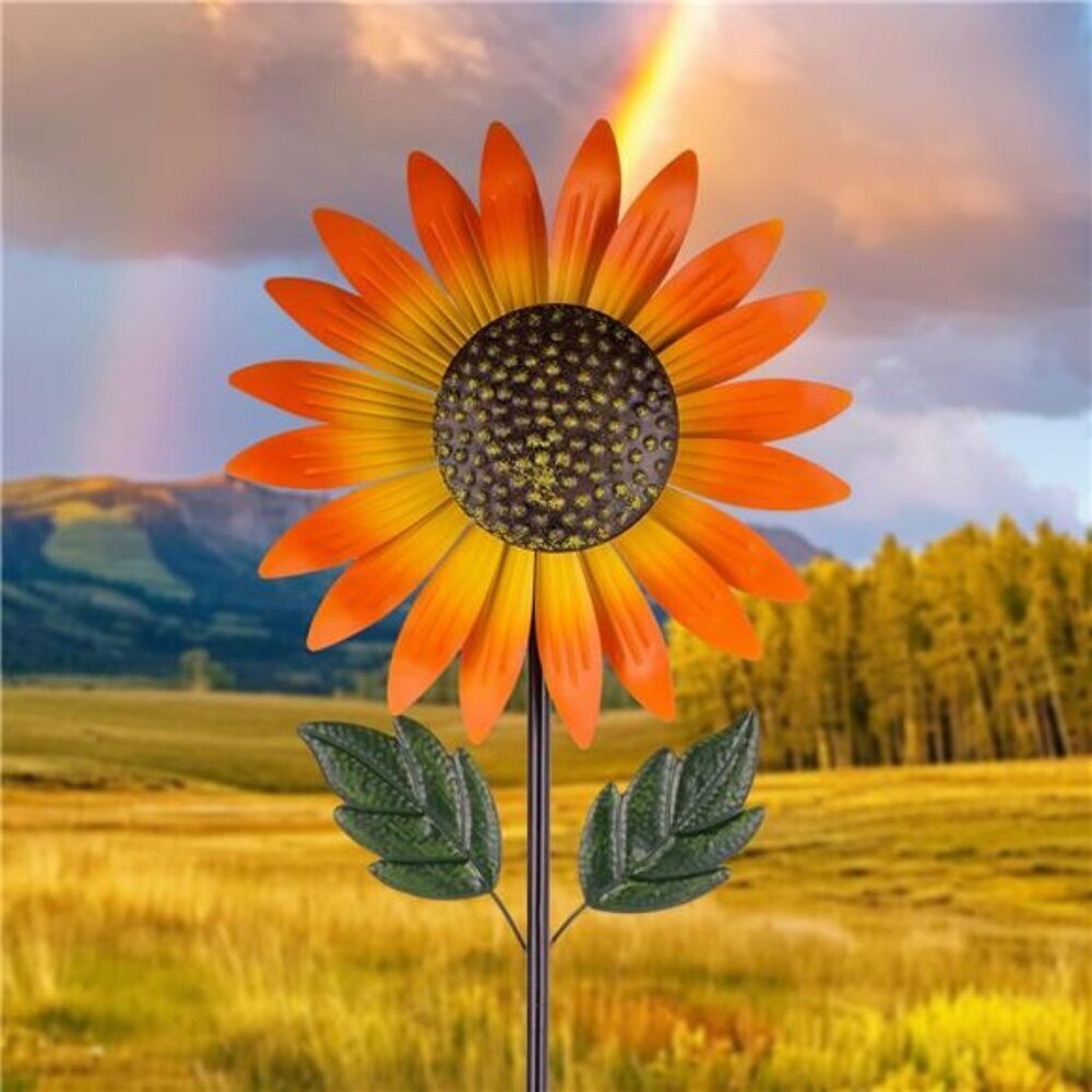 Boho Sunflower Wind Spinner 57in Garden Yard Decor